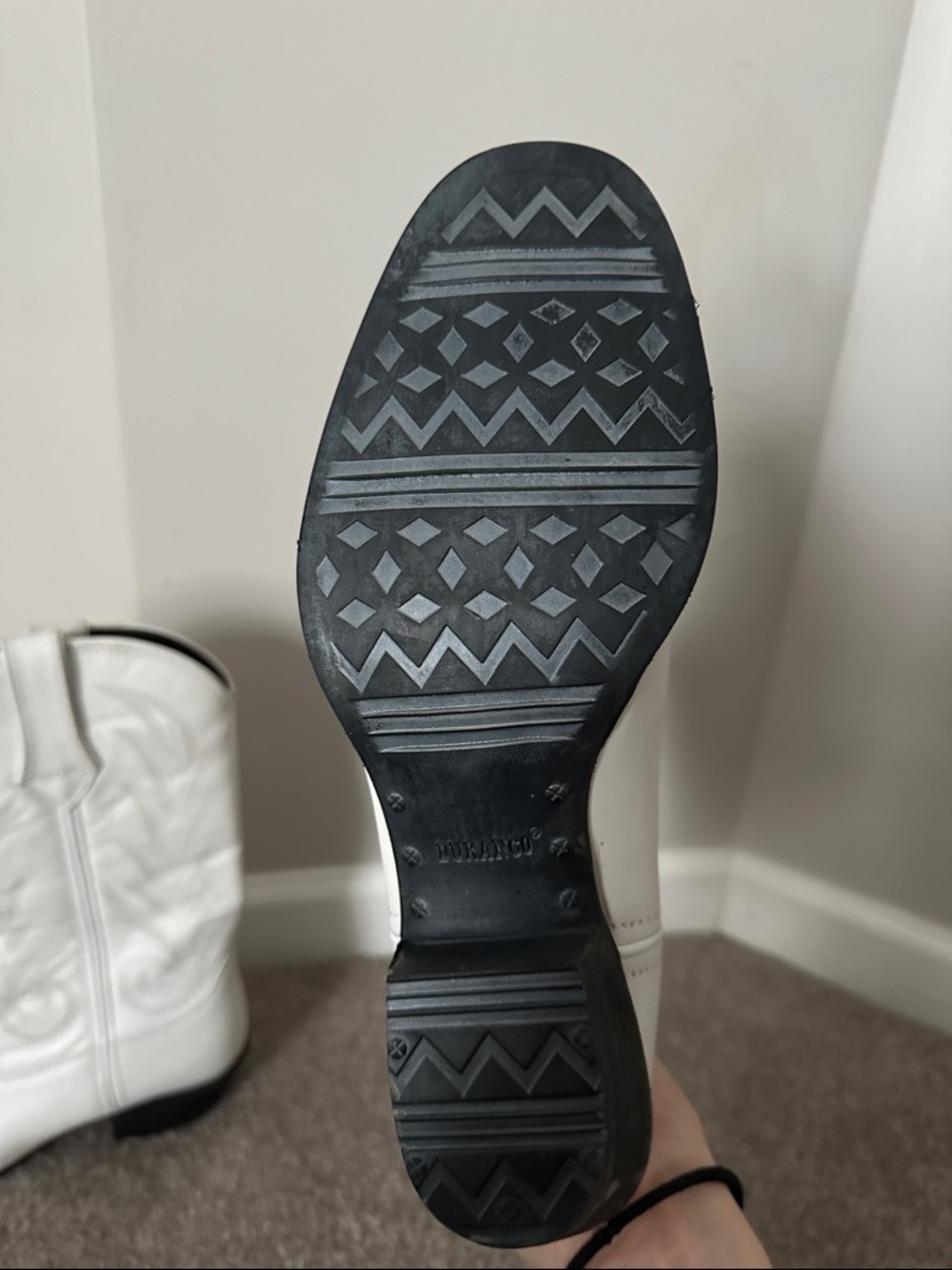 Durango White Women's Western Heeled Boot - Picture 3 of 3